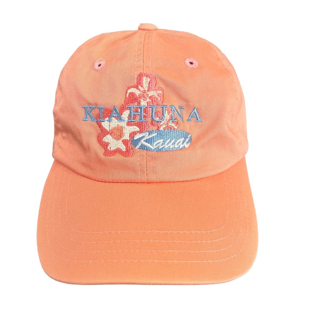 Kiahuna Kauai Hawaii Hat Cap Adjustable Pink Blue Cotton Imperial Country Club
